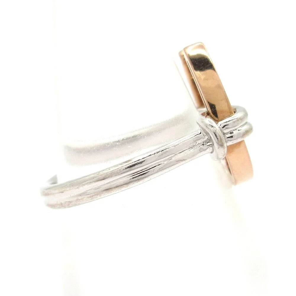 Tasaki Bound Ring 18K Rose Gold 18K White Gold Diamond